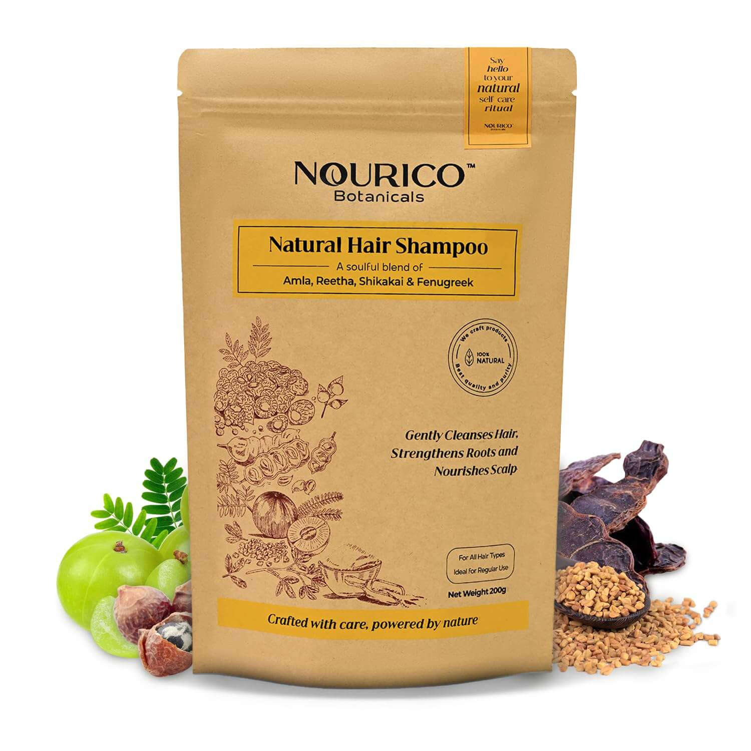 Pure herbal best natural shampoo powder for thick hair