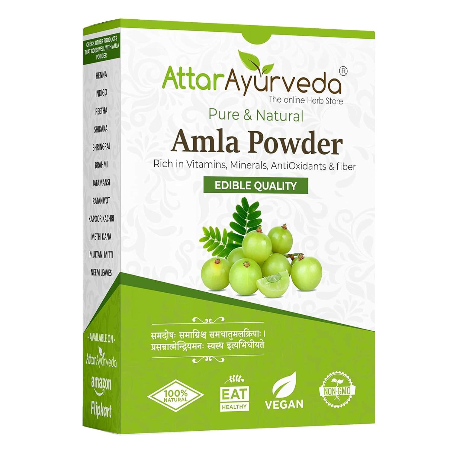 Ayurvedic Amla powder applied as a hair mask for strong and shiny hair