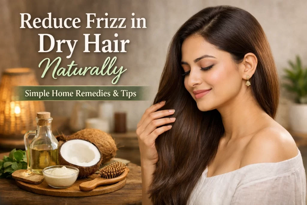 Reduce frizz in dry hair using natural oils