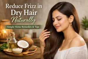 Reduce frizz in dry hair using natural oils